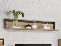 Wandplank QUANTINO eik artisanaal/zwart - thumbnail