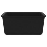 VidaXL Gootsteen enkele bak graniet zwart - thumbnail