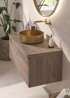 Ben Engraved Line afdekset voor inbouw wastafelkraan geborsteld messing pvd-coating - thumbnail