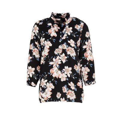 LOLALIZA gebloemde top zwart/lichtroze/blauw LOLALIZA gebloemde top zwart/lichtroze/blauw
