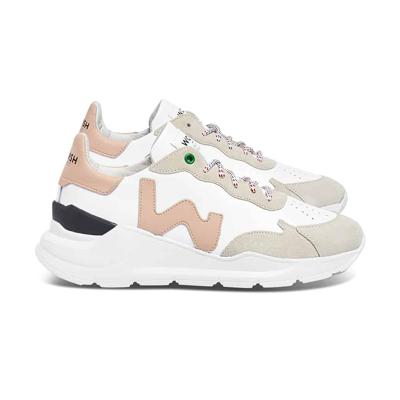 Womsh Vegan Wave White Rose Vegan Sneaker Wit Met Roze Detail