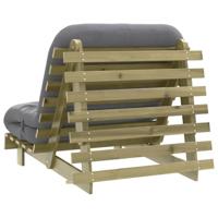 Futon slaapbank met matras 90x206x11 cm gempregneerd hout - thumbnail