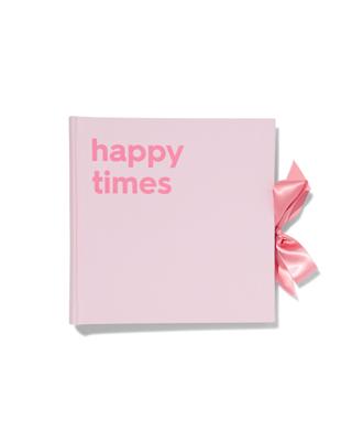 HEMA Fotoboek met strik 24x24.5 linnen roze