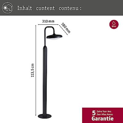 Paulmann 94760 Bollard Nostro LED anthr. Staande buitenlamp LED LED vast ingebouwd 10 W Antraciet