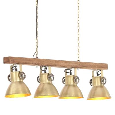 VidaXL Plafondlamp industrieel e27 mangohout messingkleurig