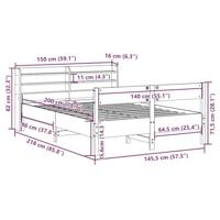 Bedframe zonder matras massief grenenhout wit 140x200 cm - thumbnail