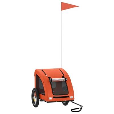 Hondenfietstrailer oxford stof en ijzer oranje - thumbnail