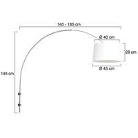 Steinhauer Wand booglampSparkled RVS met witte lampenkap - 8198ST - thumbnail