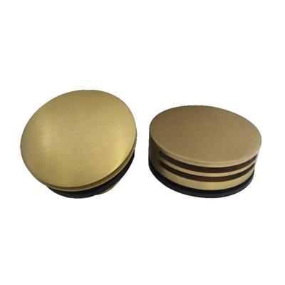 Badafvoerplug Set BWS tbv Badoverloopcombinatie Met Vulfunctie Rond Geborsteld Messing Goud