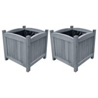 VidaXL Plantenbakken verhoogd 2 st 30x30x30 cm massief vurenhout - thumbnail