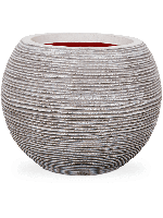 Capi nature bol rib nl kunststof vaas 62x48 cm ivoor - thumbnail