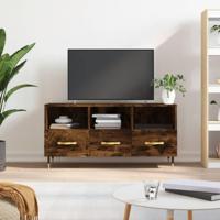 Tv-meubel 102x36x50 cm bewerkt hout gerookt eikenkleurig - thumbnail