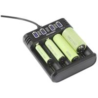 VOLTCRAFT BC4 Batterijlader Li-ion, NiMH AA (penlite), AAA (potlood), C (baby), Sub-C, 10440, 16340, CR-123A, 17335, 17500, 17670, 18490, 18650, 21700, 22650, - thumbnail