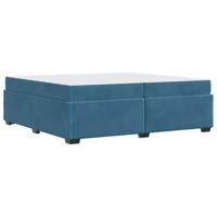 Bedframe met matras Donkerblauw 200 x 200 cm Fluweel - thumbnail