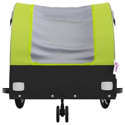 VidaXL Fietstrailer 30 kg ijzer zwart en groen - thumbnail