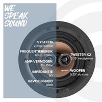 Artsound: HPRO550 Stereo Inbouw Speaker - Wit - thumbnail