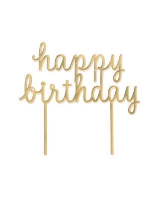 HEMA Herbruikbare taarttopper verjaardag goud (goud)
