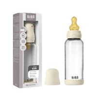 BIBS Glas Latex Medium Flow Babyfles 2+ Maanden Ivory - thumbnail