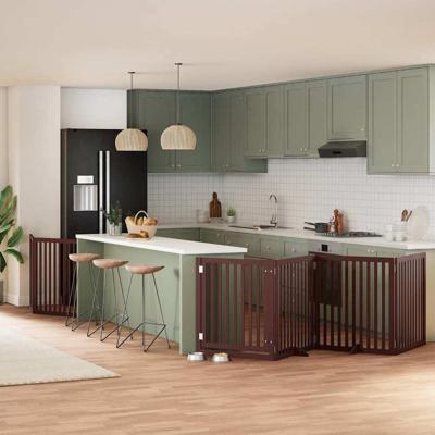 Hondenhek inklapbaar 6 panelen 480 cm populierenhout bruin