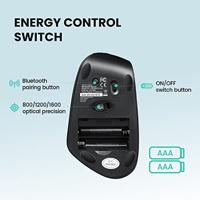 Perixx PERIMICE-804 Ergonomische muis Bluetooth Optisch Zwart 6 Toetsen 1600 dpi Ergonomisch - thumbnail