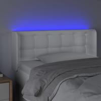 Hoofdbord LED 103x16x78/88 cm kunstleer wit - thumbnail