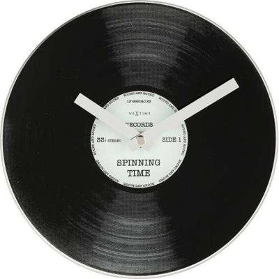 NeXtime klok 5163 little spinning time, ø20 cm, wall, black