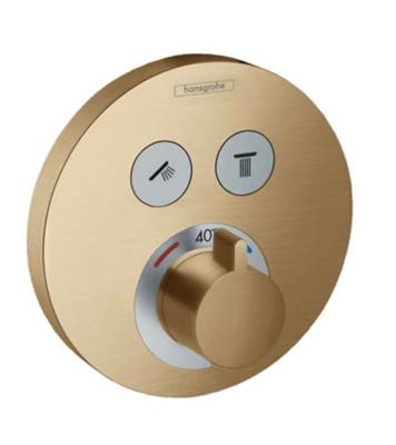 Hansgrohe ShowerSelect S Afbouwdeel Thermostaat Brushed Bronze Hansgrohe ShowerSelect S Afbouwdeel Thermostaat Brushed Bronze
