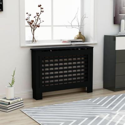 VidaXL Radiatorombouw 112x19x81,5 cm mdf zwart VidaXL Radiatorombouw 112x19x81,5 cm mdf zwart
