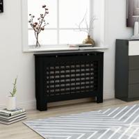 VidaXL Radiatorombouw 112x19x81,5 cm mdf zwart - thumbnail