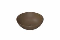 INK Otello Large waskom - 40x40x14cm Opbouw rond porselein - mat mokkabruin 0300298 - thumbnail