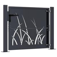 Poort met grasontwerp 100x75 cm staal antracietkleurig - thumbnail