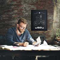 Securit krijtbord Woody ft 60 x 40 cm, zwart - thumbnail