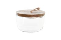 Set van 2 Potjes DKD Home Decor 20,5 x 10,5 x 7 cm Kristal Bruin Transparant Acacia 240 ml - thumbnail