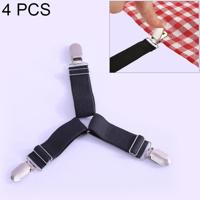 4-delige verstelbare Bedspread tafelkleed gordijn Sofa Cover houder Tent metaal vaste Clips (zwart) - thumbnail