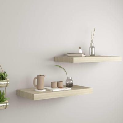 Wandschappen zwevend 2 st 50x23x3,8 cm MDF eikenkleurig Wandschappen zwevend 2 st 50x23x3,8 cm MDF eikenkleurig