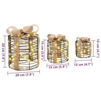 Cadeau Doos Decoratie 3 pcs Warmwit 12 cm 15 cm 20 cm Rattan - thumbnail