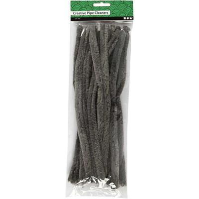 Creativ Company Chenille, l: 30 cm, dikte 15 mm, grijs, 15 stuk/ 1 doos - thumbnail