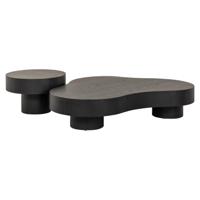 Richmond Organische Salontafel 'Bogor' Set van 2 stuks, kleur Donkerbruin - thumbnail