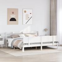 Bedframe met hoofdeinde zonder matras 200x200 cm wit - thumbnail