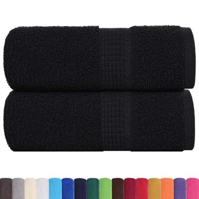 VidaXL Gastendoekjes 2 st 30x50 cm 360 g/m² 100% katoen zwart