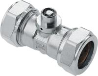 Bonfix knelkoppeling - Rechte koppeling met ontluchter - 22mm x 22mm - Vertint Messing - thumbnail