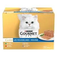 Purina Gourmet Gold Mousse met konijn, rund, kalf, lam natvoer kat (24x85g) 24 x 85 g - thumbnail