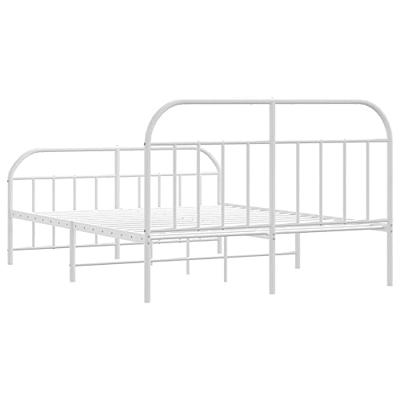 Bedframe met hoofd- en voeteneinde metaal wit 135x190 cm