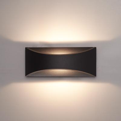 Lowa LED wandlamp - 3000K warm wit - 6 Watt 380 lumen - Up & down light - IP54 waterdicht voor binnen en buiten - Moderne muurlamp - Tweezijdig - Zwart - Modern
