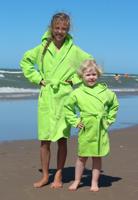 Kinderbadjas in diversen kleuren-limegroen-10-12 jaar - thumbnail