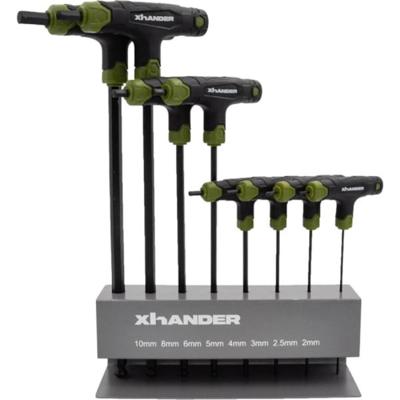 XHANDER Inbussleutelset met Kogelkop en T-greep 8-delig - 2 tot 10 mm