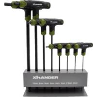 XHANDER Inbussleutelset met Kogelkop en T-greep 8-delig - 2 tot 10 mm - thumbnail