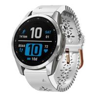 By Qubix - Flower siliconen bandje - Wit - Compatible met Garmin Fenix 7s/6s/5s / Instinct 2s / Epix Pro Gen 2 (42mm) - Compatible Garmin bandje - Bandbreedte: 20mm - thumbnail