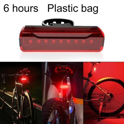A02 fiets achterlicht fiets rijden motorfiets elektrische auto LED Mountain Bike USB opladen veiligheidswaarschuwing licht (6 uur plastic zak)
