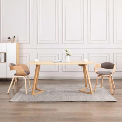 VidaXL Eetkamerstoelen 2 st gebogen hout en stof taupe VidaXL Eetkamerstoelen 2 st gebogen hout en stof taupe